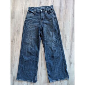 American Eagle AE Curvy Super High Rise Baggy Jeans Dark Wash, Size 6 (B4)
